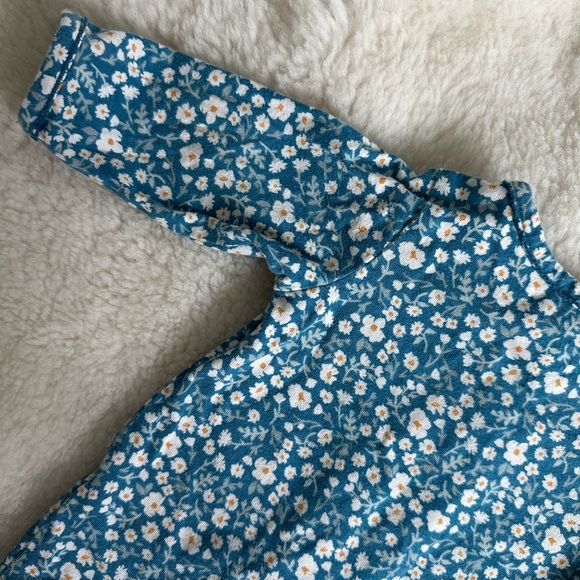 3M Carter’s footie zip pajamas, blue with white flowers - Picture 11 of 11